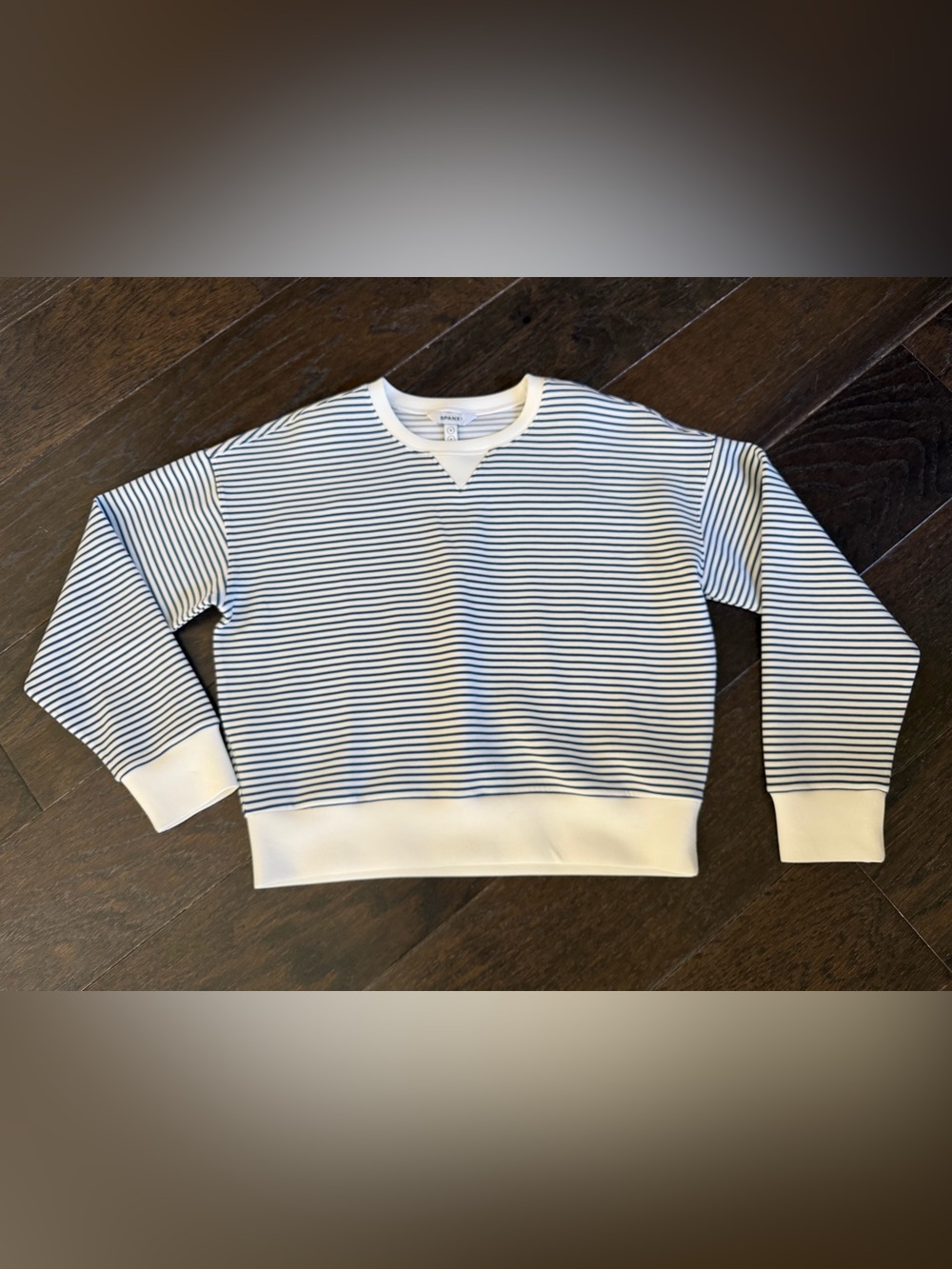 SPANX / Airessentials Crew Stripe - Faded Indigo Stripe